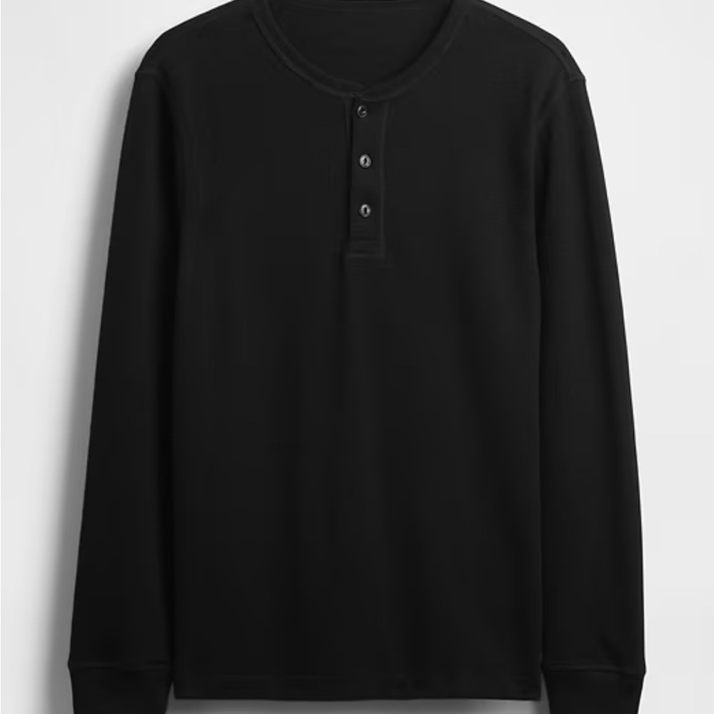 NWT - GAP Black Long Sleeve Henley